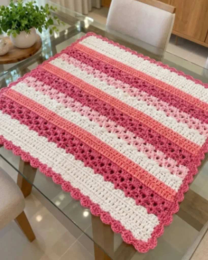 scalloped crochet edge pastel