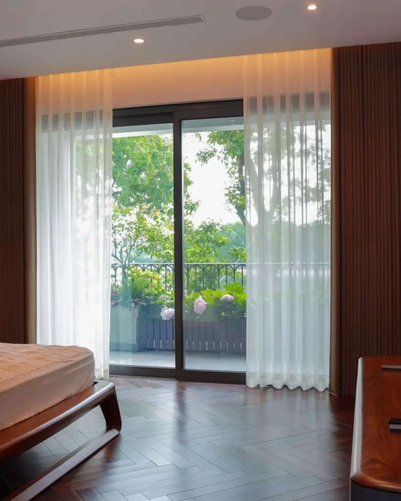 sheer curtains sliding door sunlight
