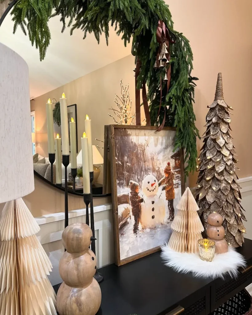 small christmas tree console table
