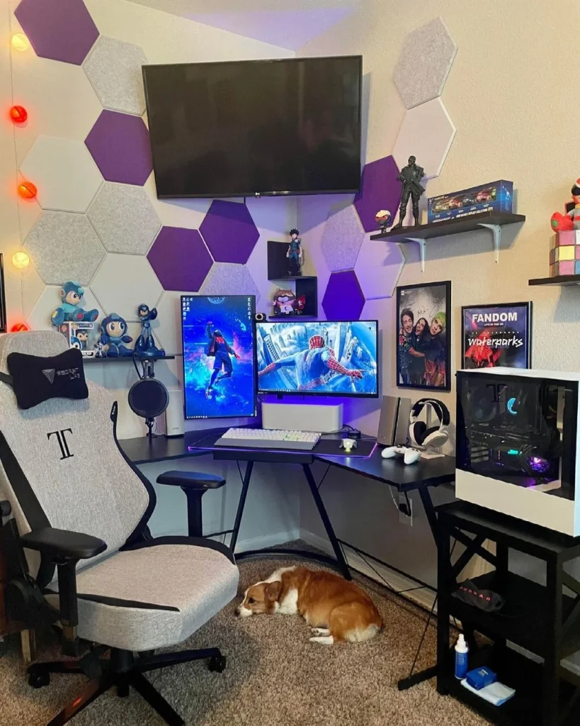 small corner of a living room zoned as a game area