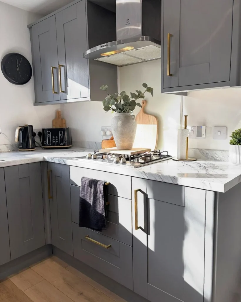 small grey kitchen