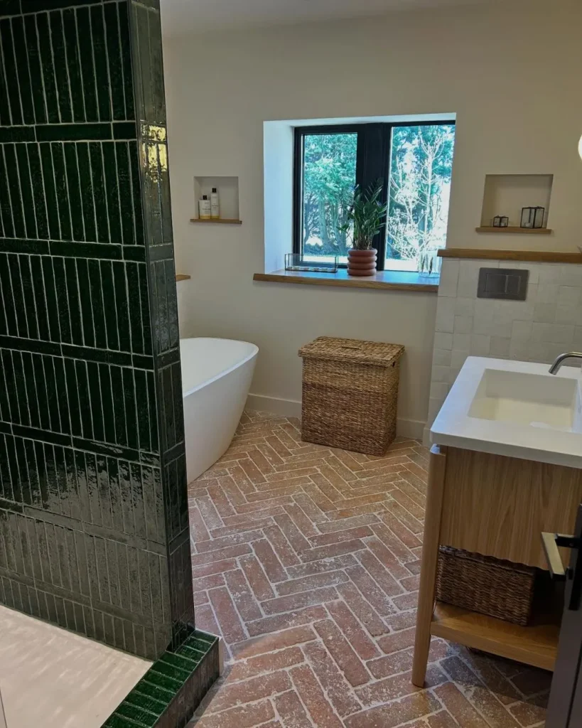 terracotta tile bathroom floor