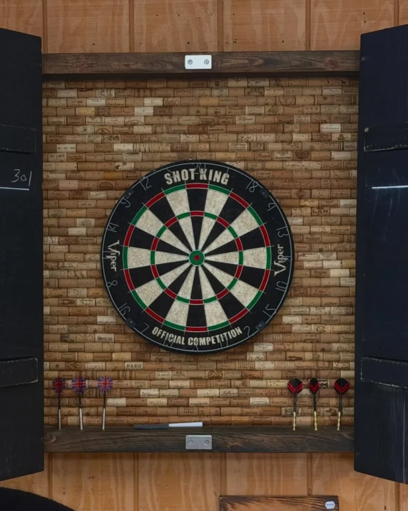 wall mounted dartboard cabinet